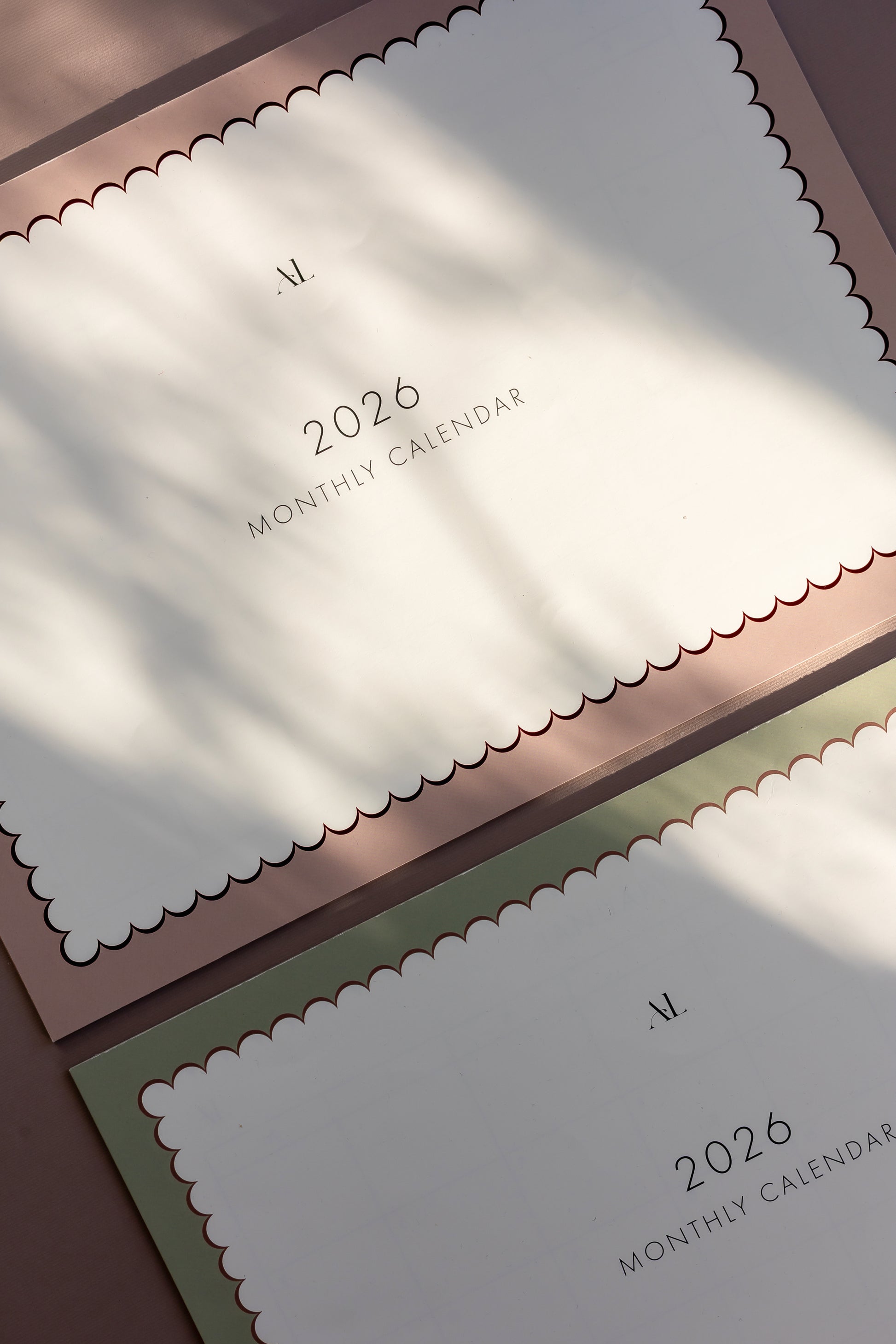 Alexa Lily South Africa 2026 monthly calendar planner with scalloped edge design in soft pastel colors