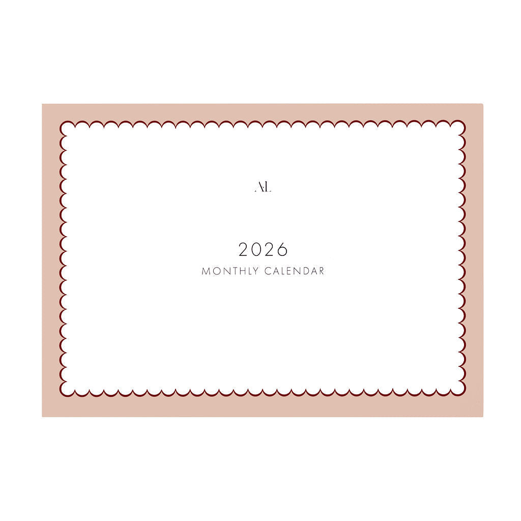 Alexa Lily South Africa 2026 monthly calendar planner with simple scalloped border design