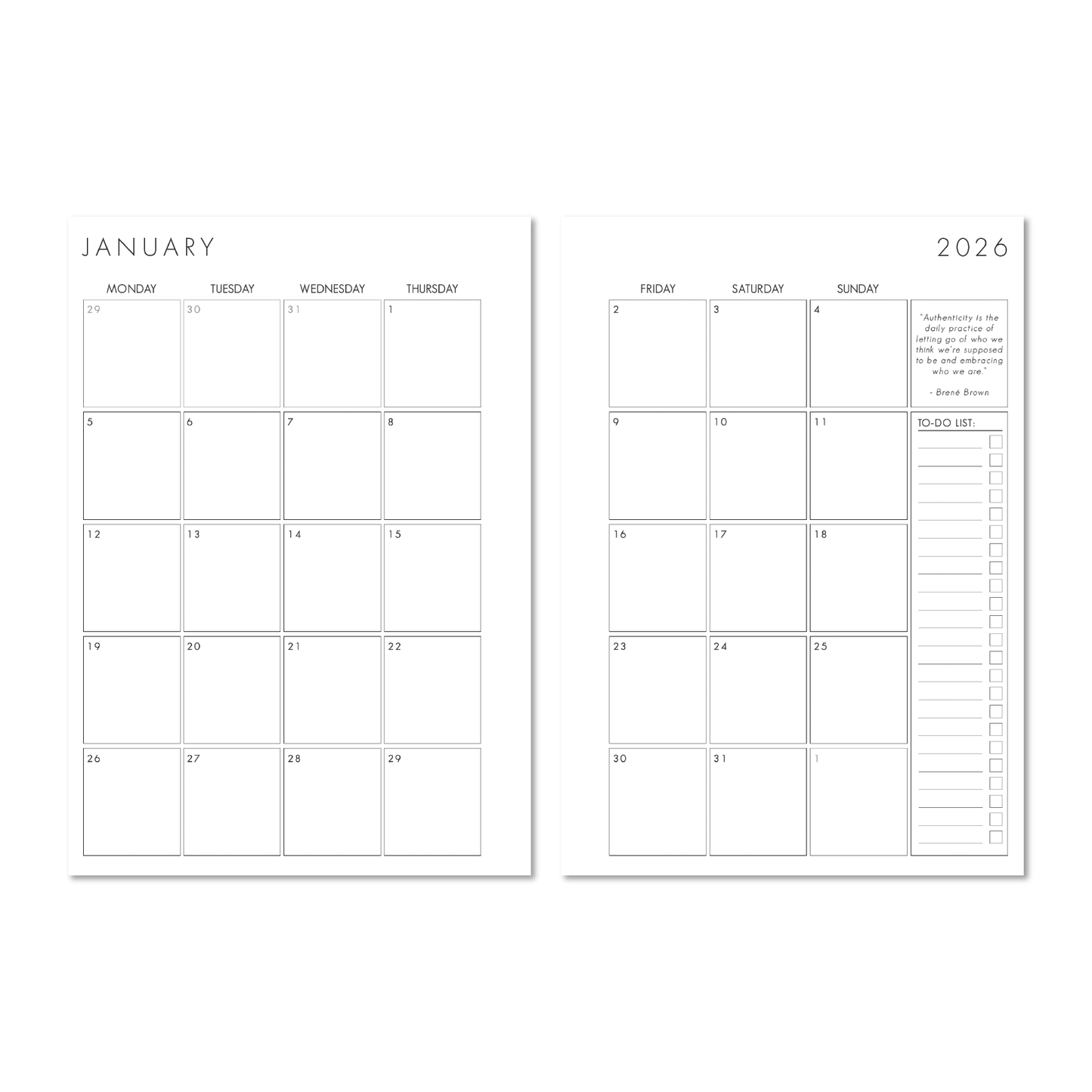 The Monthly Edit - 2026 Planner
