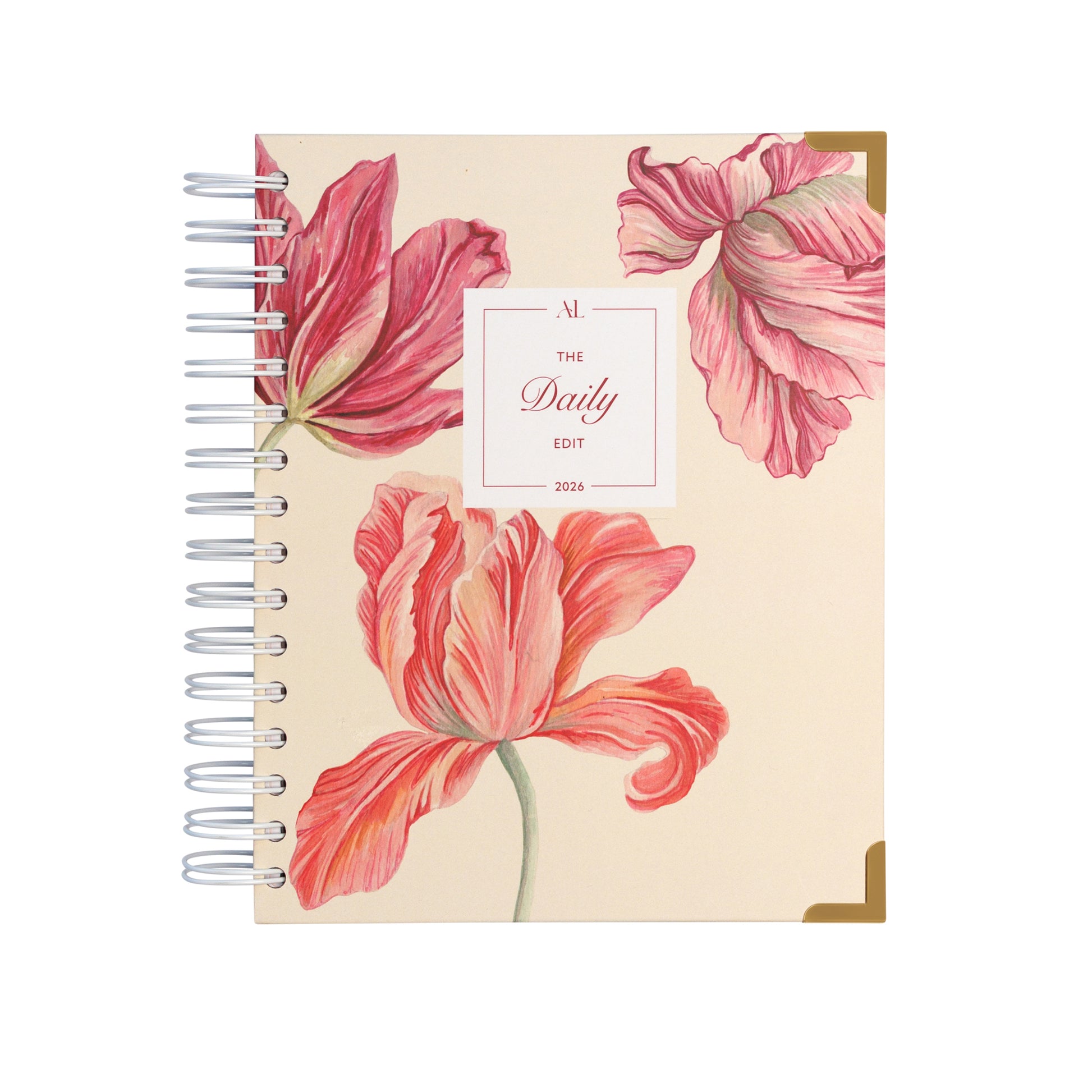 Alexa Lily 2026 daily planner with floral cover and spiral binding for organized daily planning
